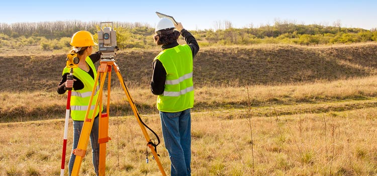 Land surveyors at work